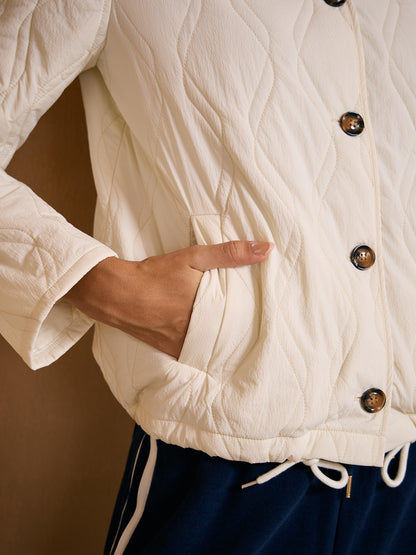 Crisp Couture Quilting Button Puffer Jacket