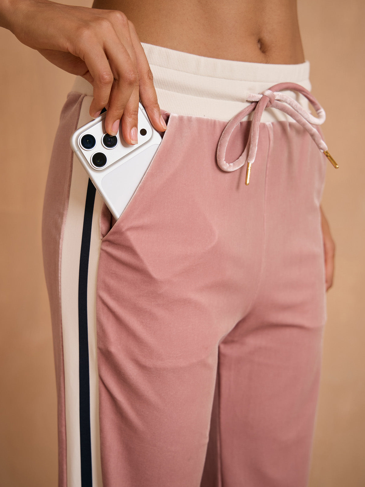 UltraSoft Velvet Stretch Drawstring Wide Leg Pants