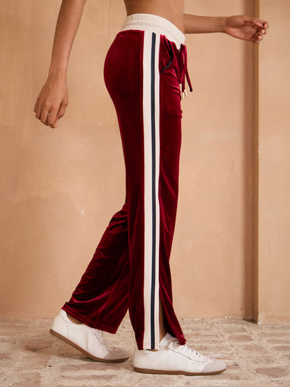 Pantalon large en velours UltraSoft extensible à cordon