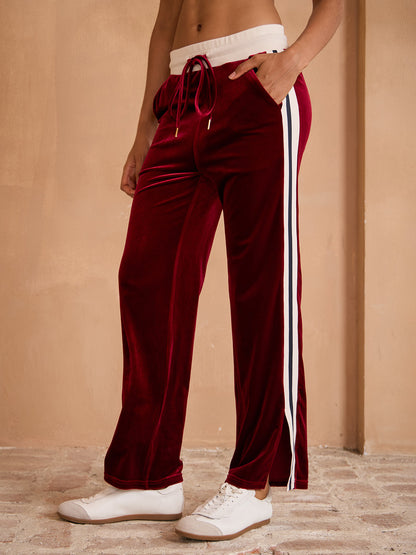 Pantalon large en velours UltraSoft extensible à cordon