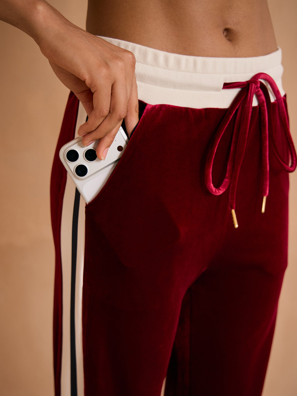 Pantalon large en velours UltraSoft extensible à cordon