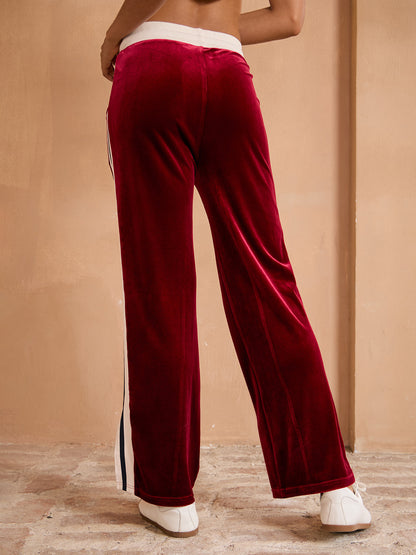 Pantalon large en velours UltraSoft extensible à cordon