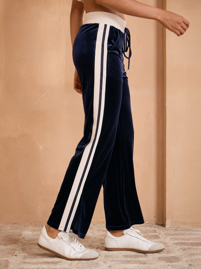 UltraSoft Velvet Stretch Drawstring Wide Leg Pants