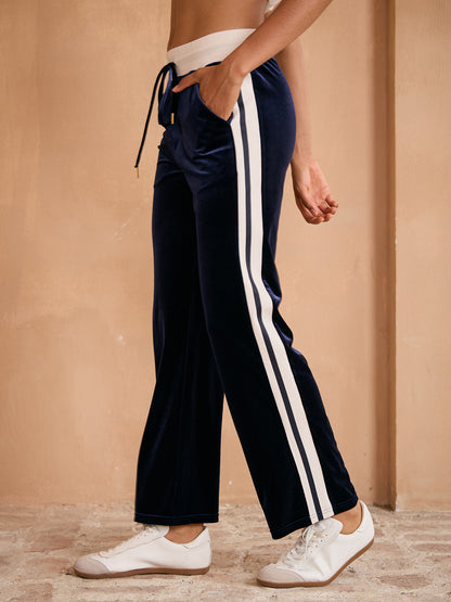 UltraSoft Velvet Stretch Drawstring Wide Leg Pants