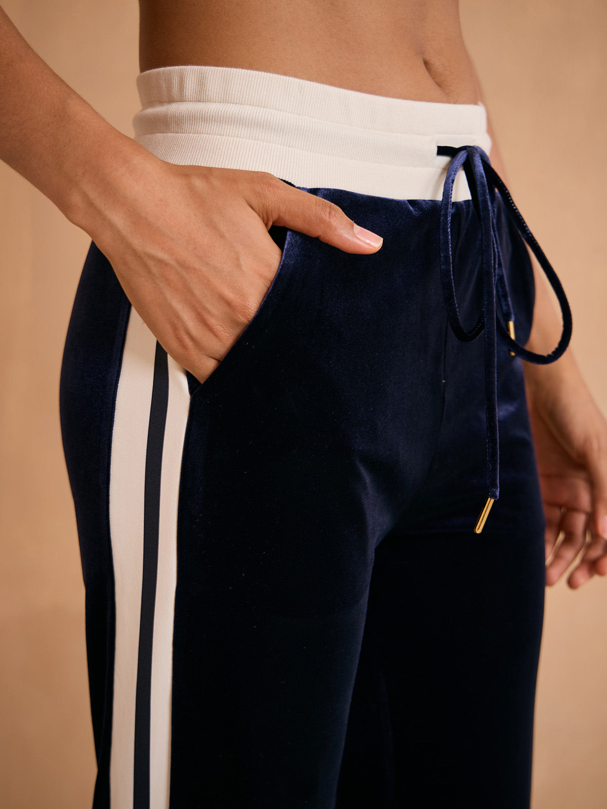 UltraSoft Velvet Stretch Drawstring Wide Leg Pants
