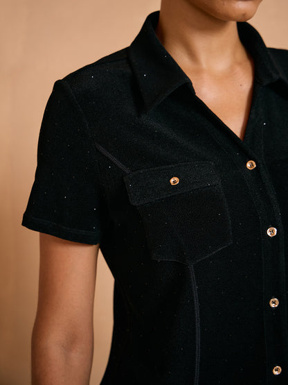 Luxe Limited Edition Sparkle Button Down Golf Shirt