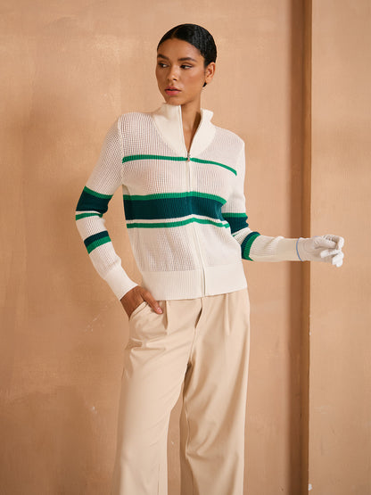 Giacca Maglia a Blocchi di Colore Manica Lunga More Than Basic