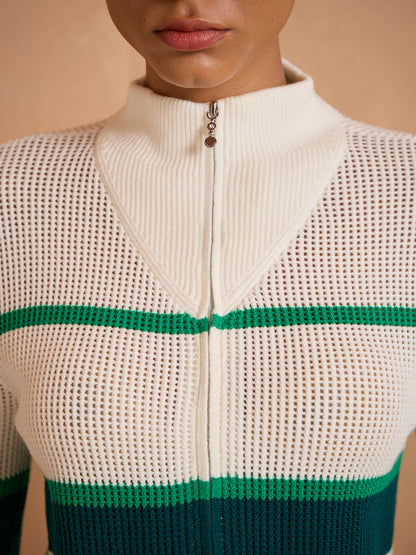 Giacca Maglia a Blocchi di Colore Manica Lunga More Than Basic