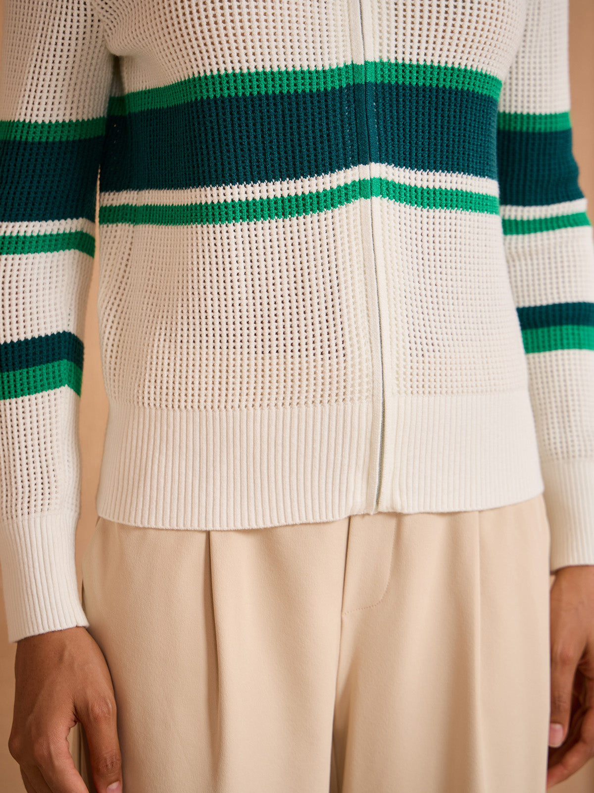 Giacca Maglia a Blocchi di Colore Manica Lunga More Than Basic