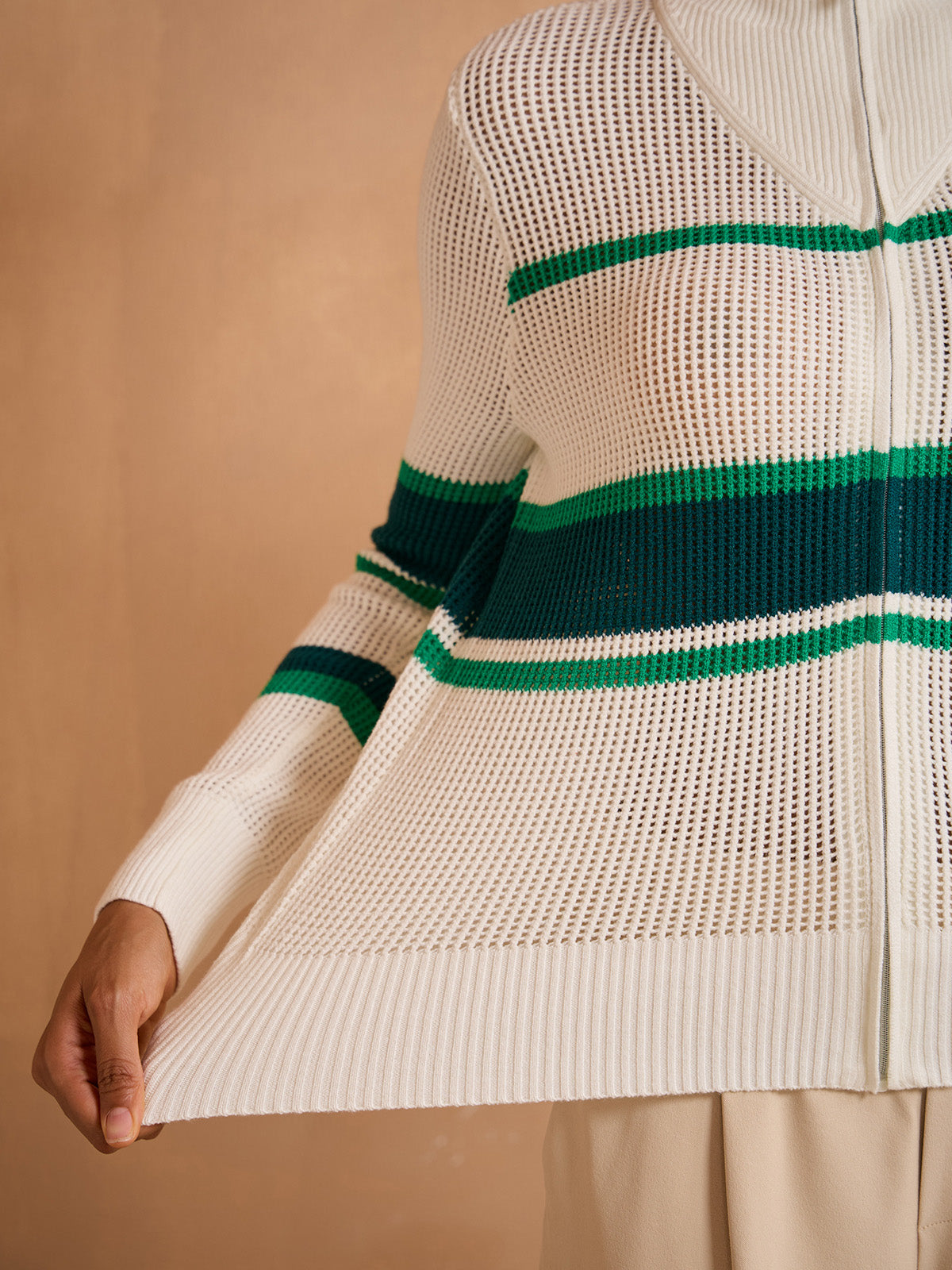 Giacca Maglia a Blocchi di Colore Manica Lunga More Than Basic