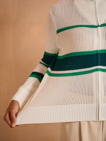 Giacca Maglia a Blocchi di Colore Manica Lunga More Than Basic