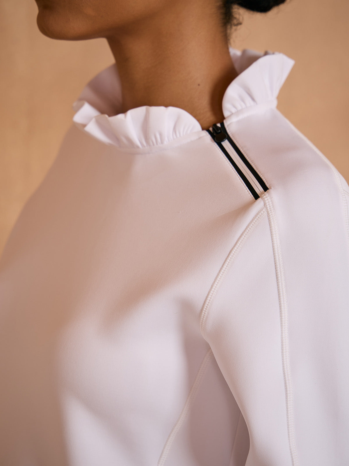 More Than Basic Ruffle Collar Golf Sweatshirt