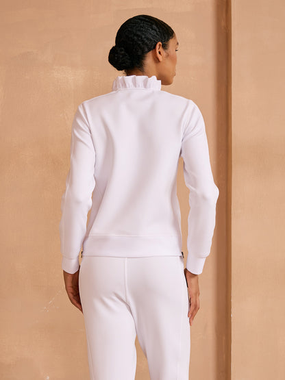 More Than Basic Ruffle Collar Golf Sweatshirt