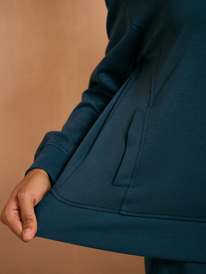 UltraSoft Color Block Quarterzip Sweatshirt