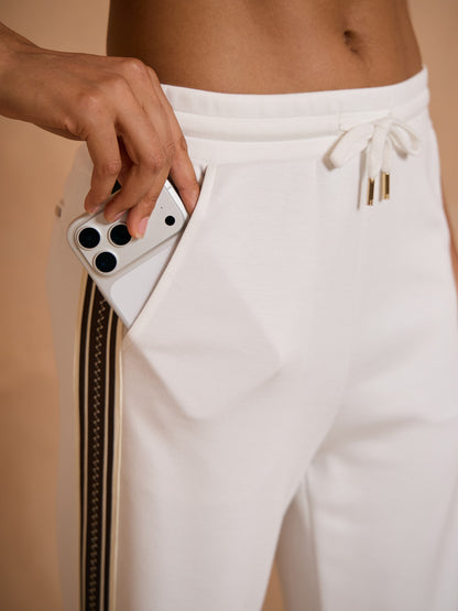 UltraSoft Stripe Trimmed Drawstring Wide Leg Pants