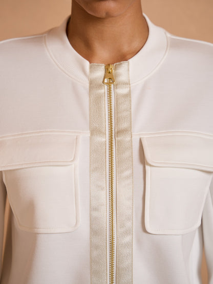 UltraSoft Long Sleeve Crewneck Trimmed Jacket