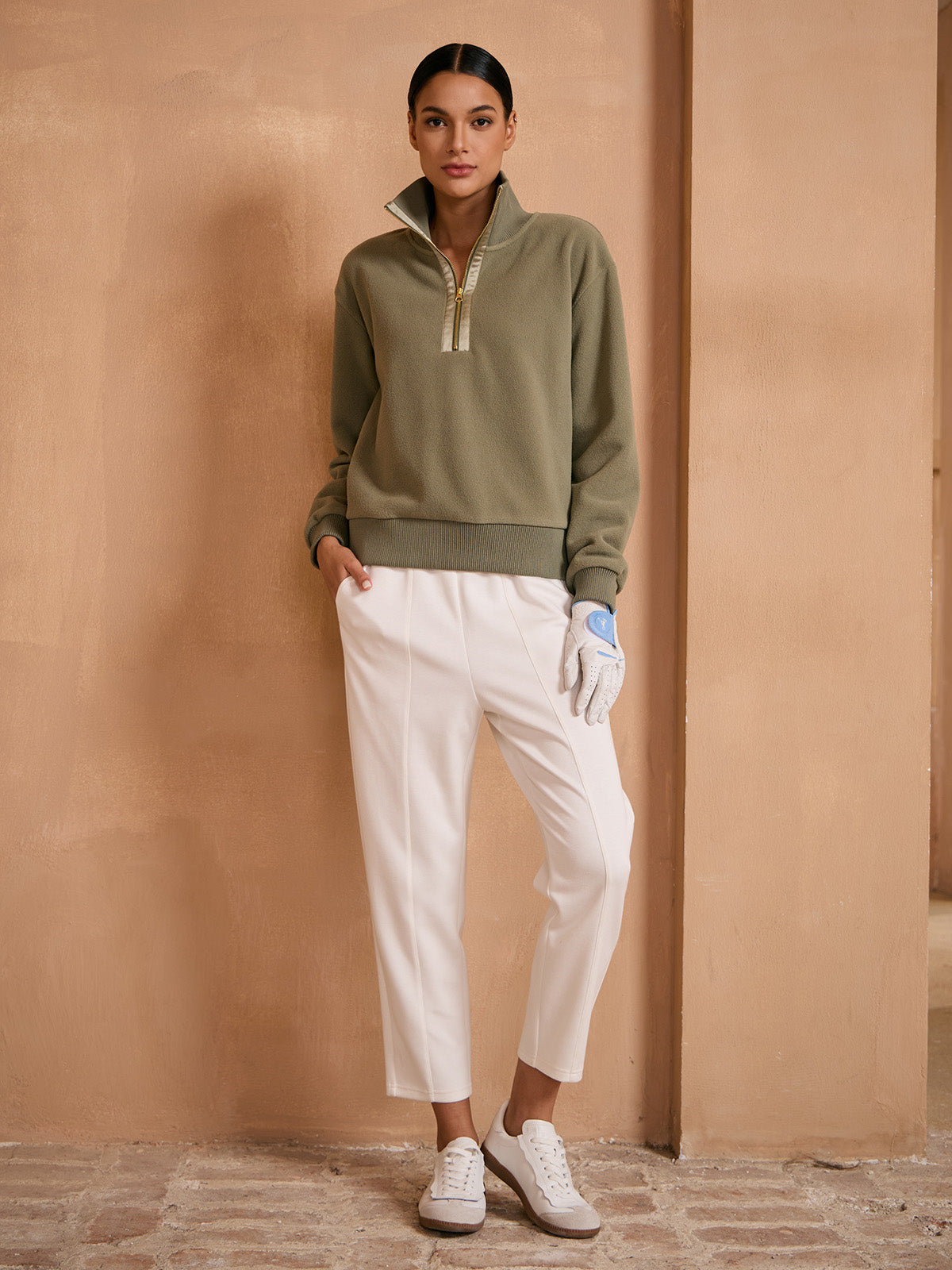 UltraSoft Cloud Fleece Trimmed Quarterzip Sweatshirt