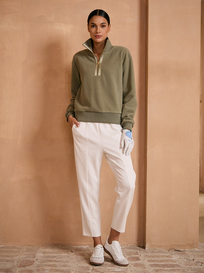 UltraSoft Cloud Fleece Trimmed Quarterzip Sweatshirt