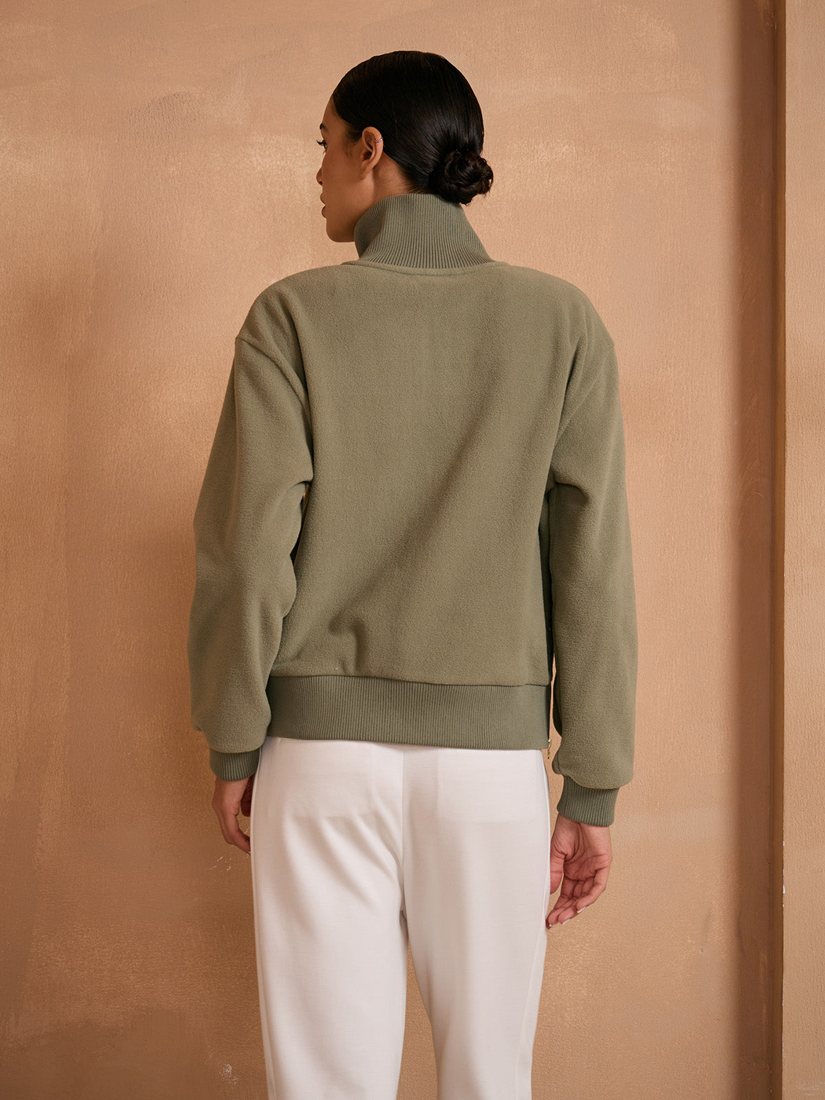 UltraSoft Cloud Fleece Trimmed Quarterzip Sweatshirt
