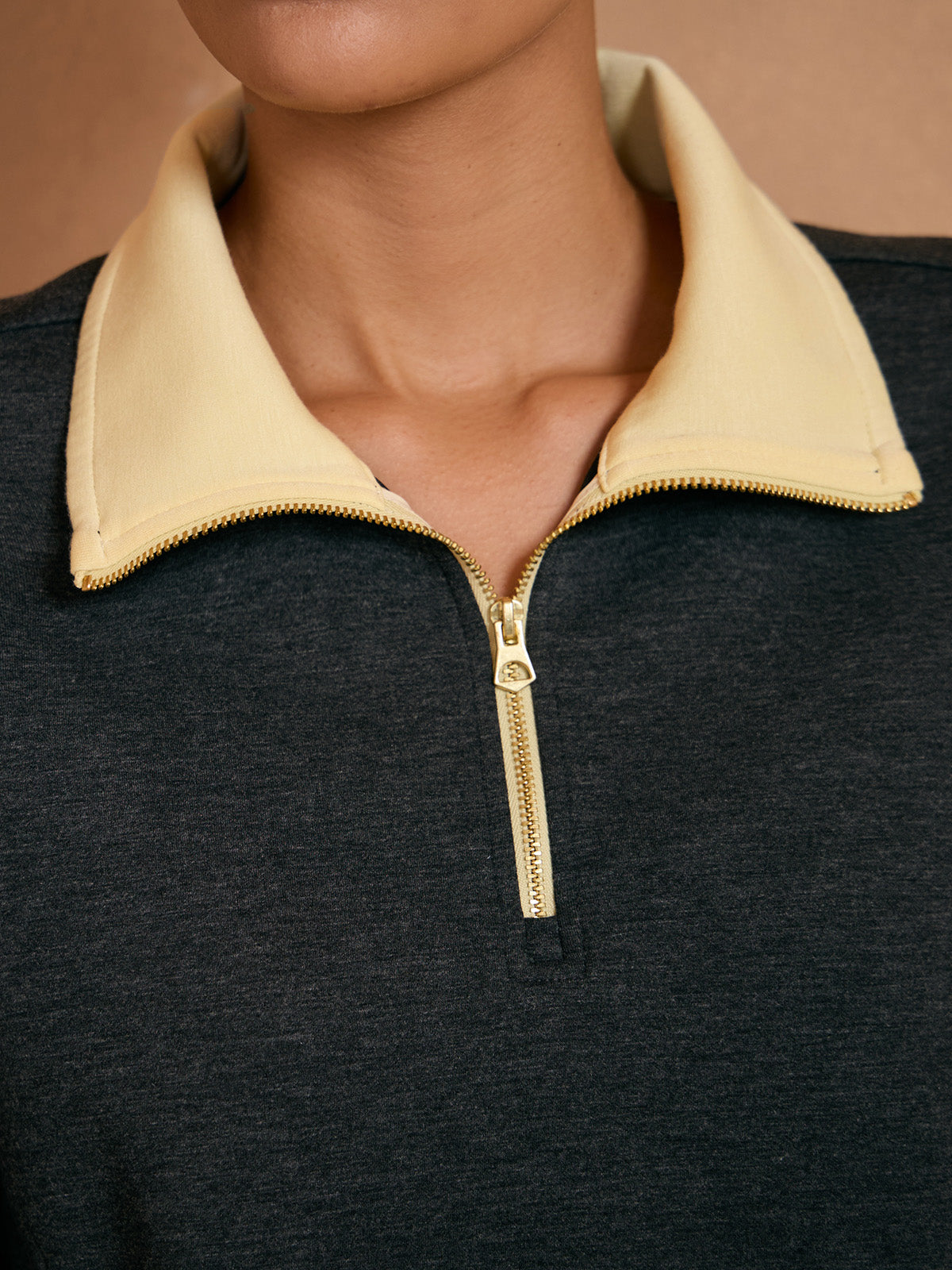 UltraSoft Color Block Quarterzip Sweatshirt