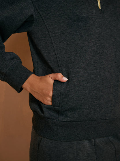 UltraSoft Color Block Quarterzip Sweatshirt