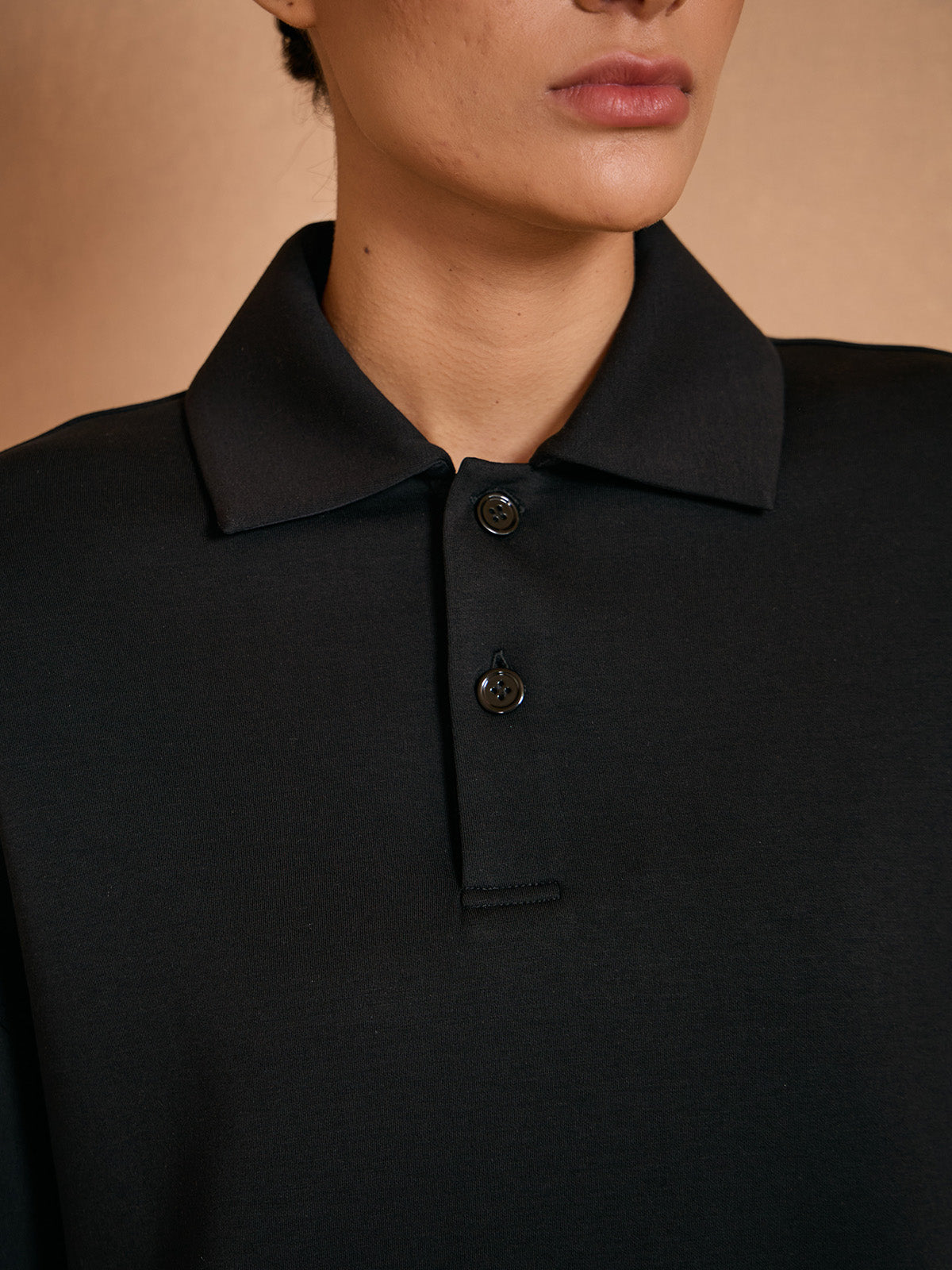 UltraSoft Wool Long Sleeve Collared Button Sweatshirt