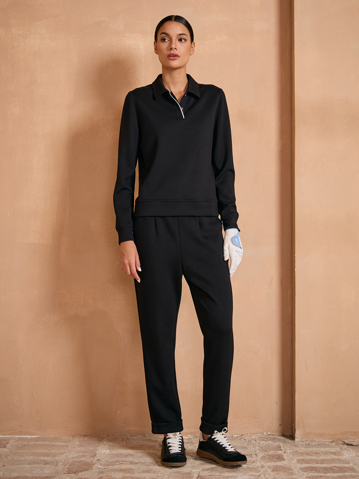 UltraSoft Long Sleeve Trimmed Collared Sweatshirt
