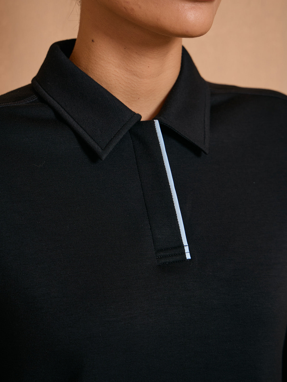 UltraSoft Long Sleeve Trimmed Collared Sweatshirt