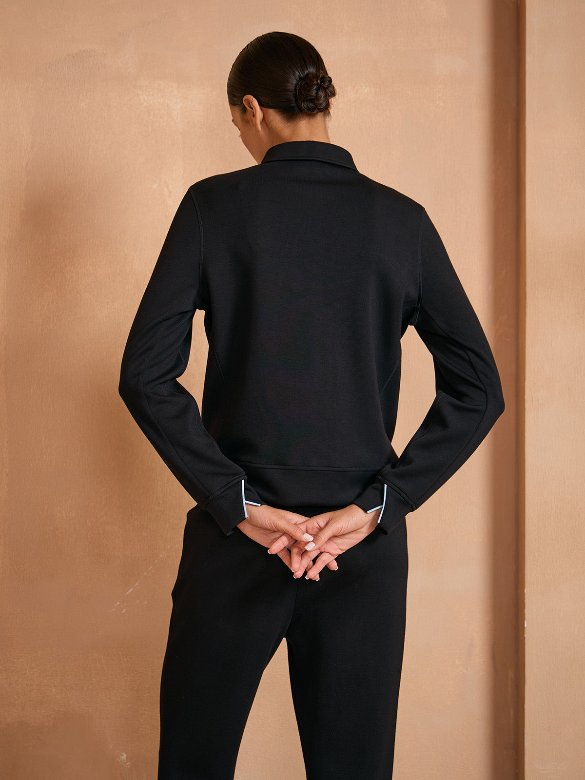 UltraSoft Long Sleeve Trimmed Collared Sweatshirt