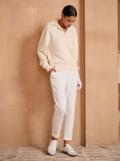 UltraSoft Wool Long Sleeve Collared Button Sweatshirt