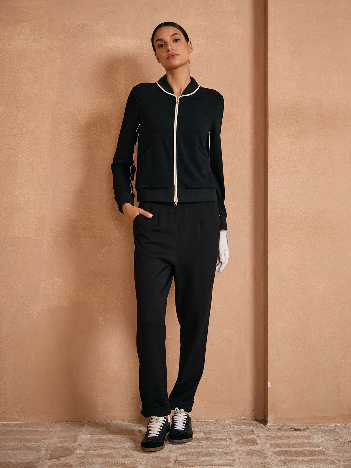 UltraSoft Velour Peter Pan Collar Trimmed Jacket