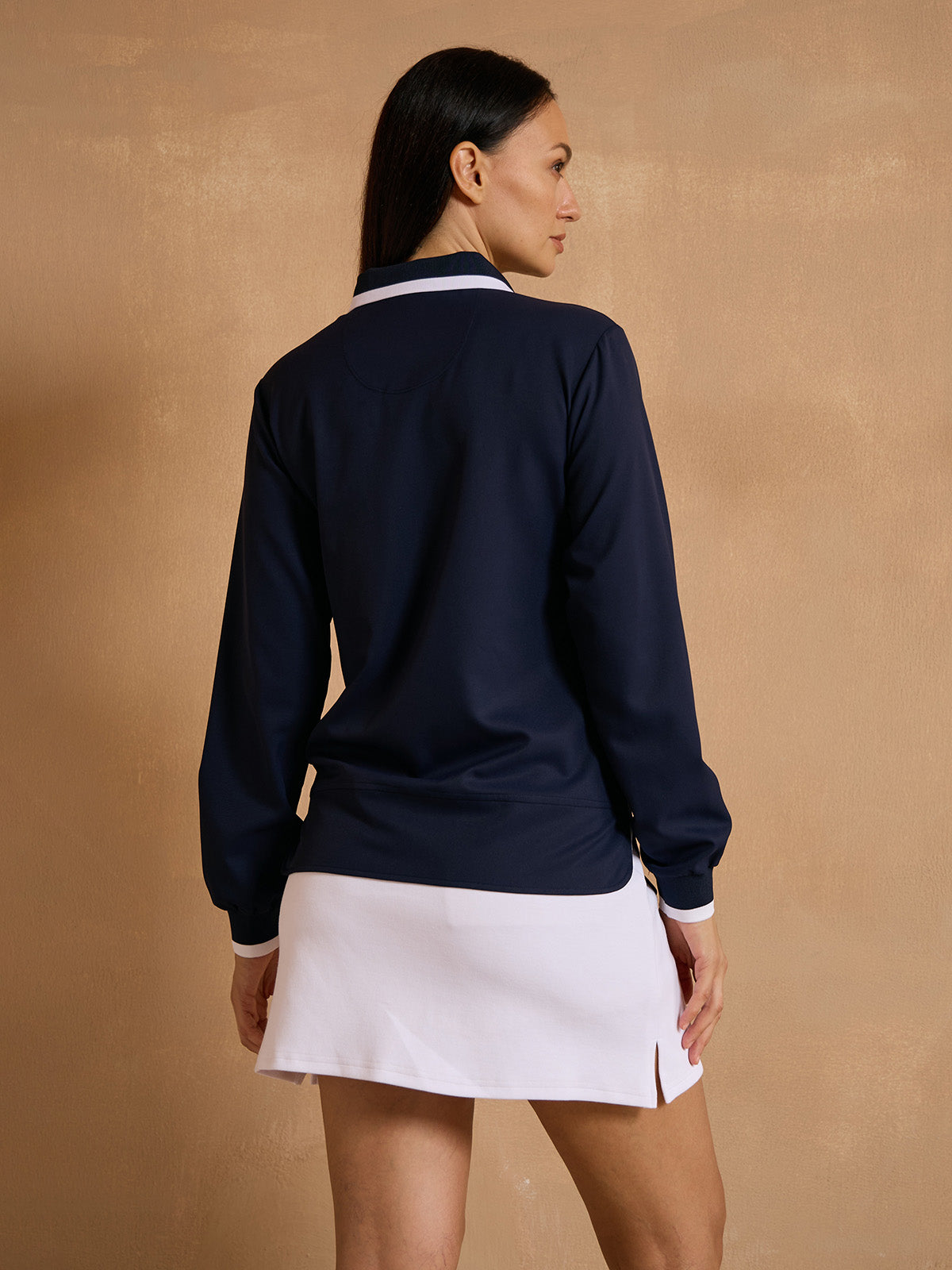 Crisp Couture Long Sleeve Polo Top UPF50+