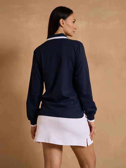 Crisp Couture Long Sleeve Polo Top UPF50+