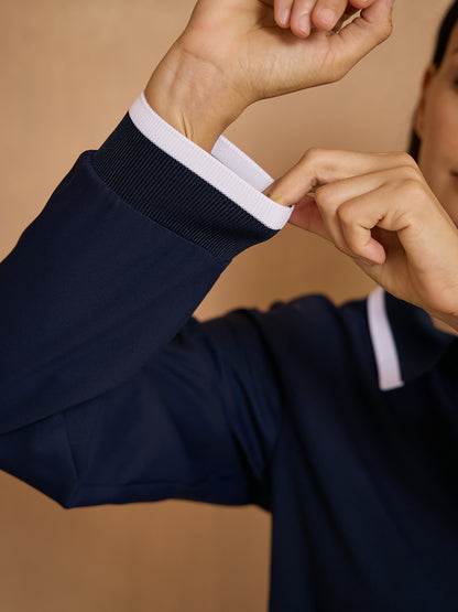 Crisp Couture Long Sleeve Polo Top UPF50+