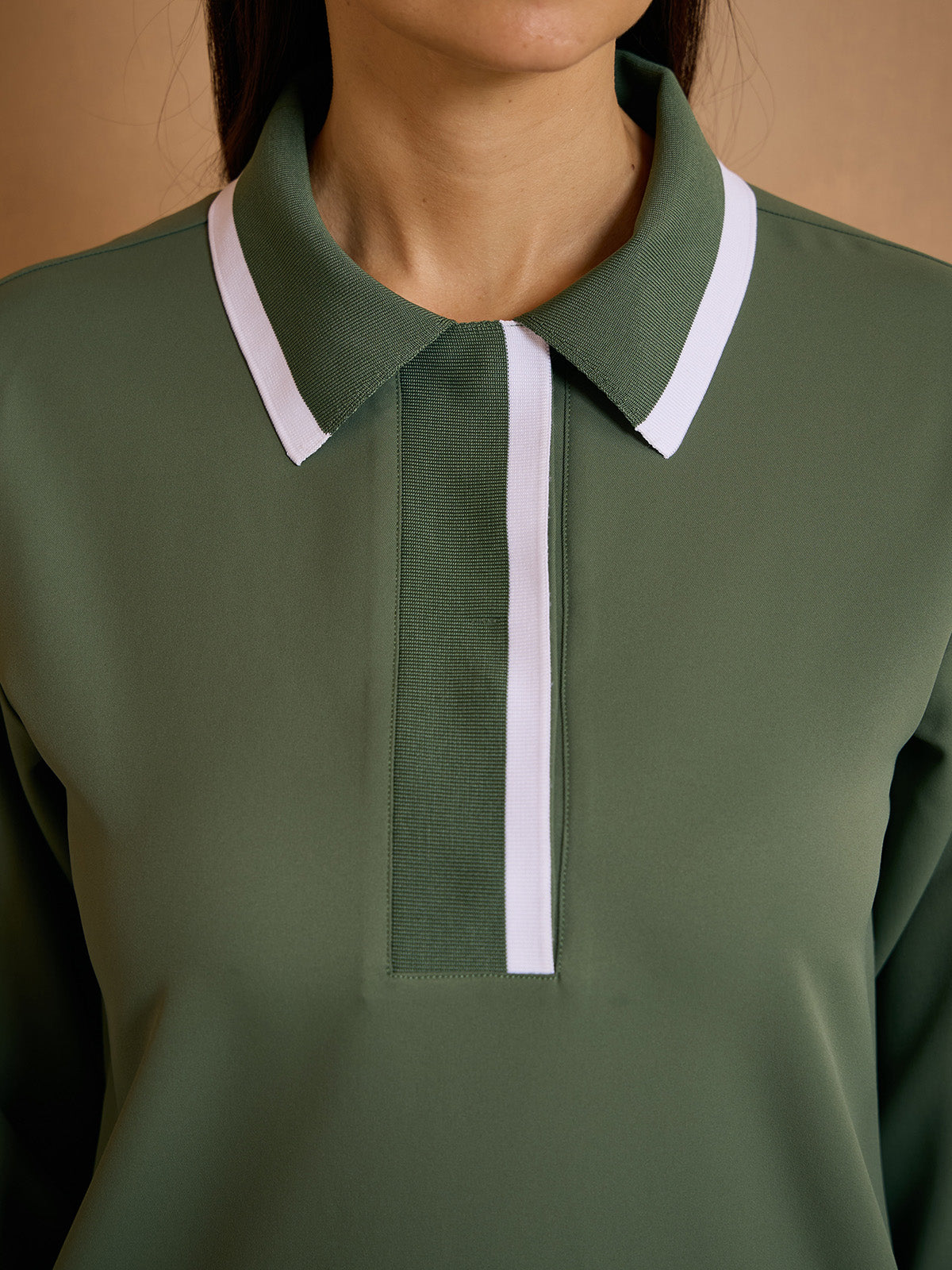 Crisp Couture Long Sleeve Polo Top UPF50+