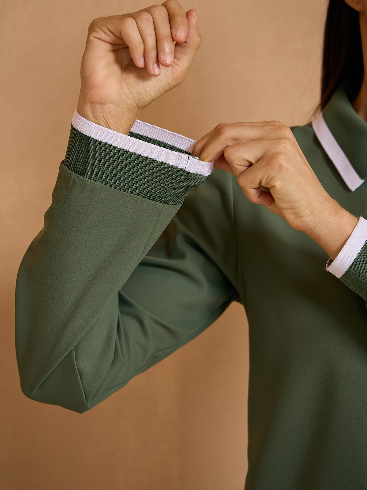 Crisp Couture Long Sleeve Polo Top UPF50+