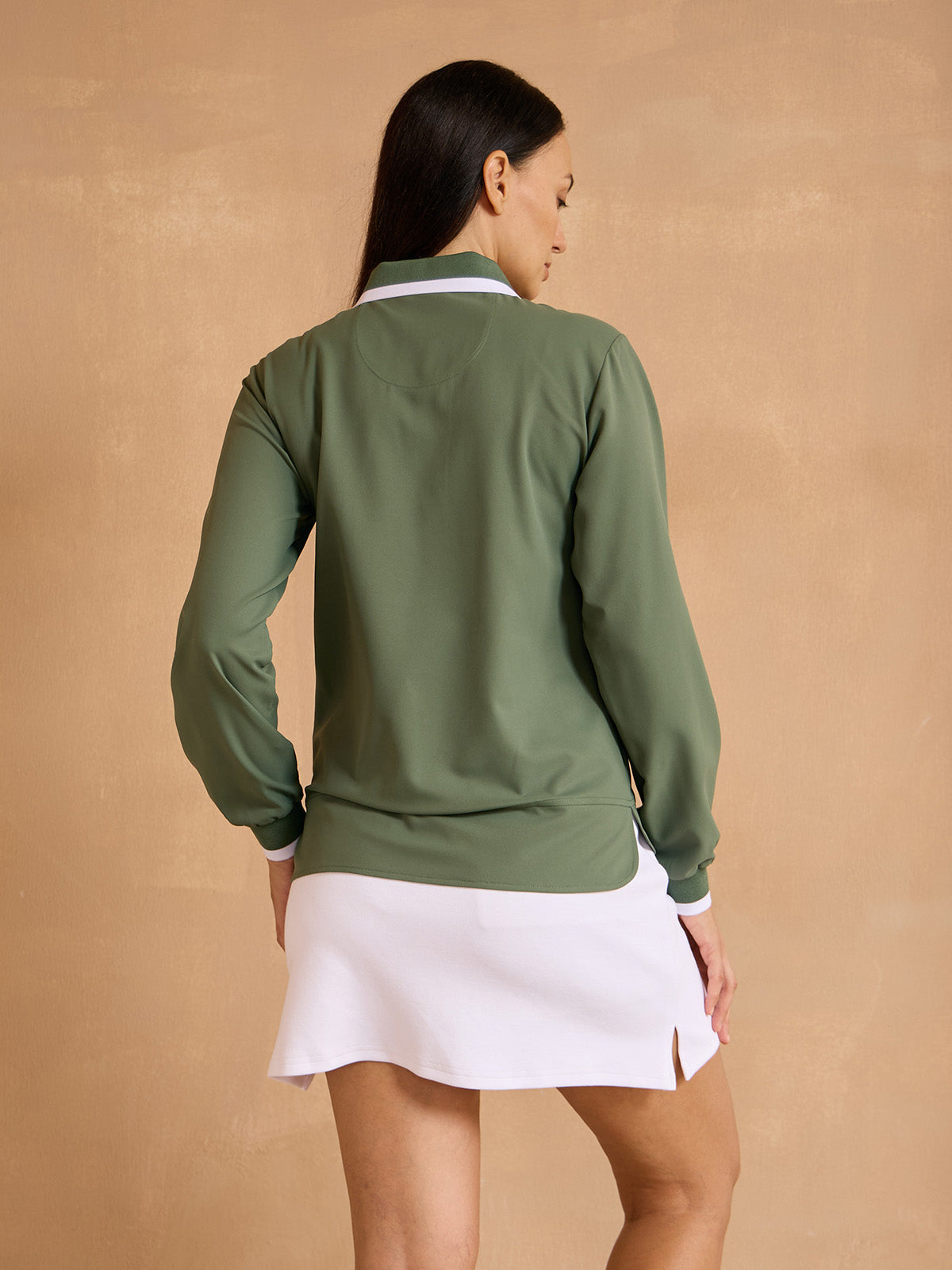 Crisp Couture Long Sleeve Polo Top UPF50+