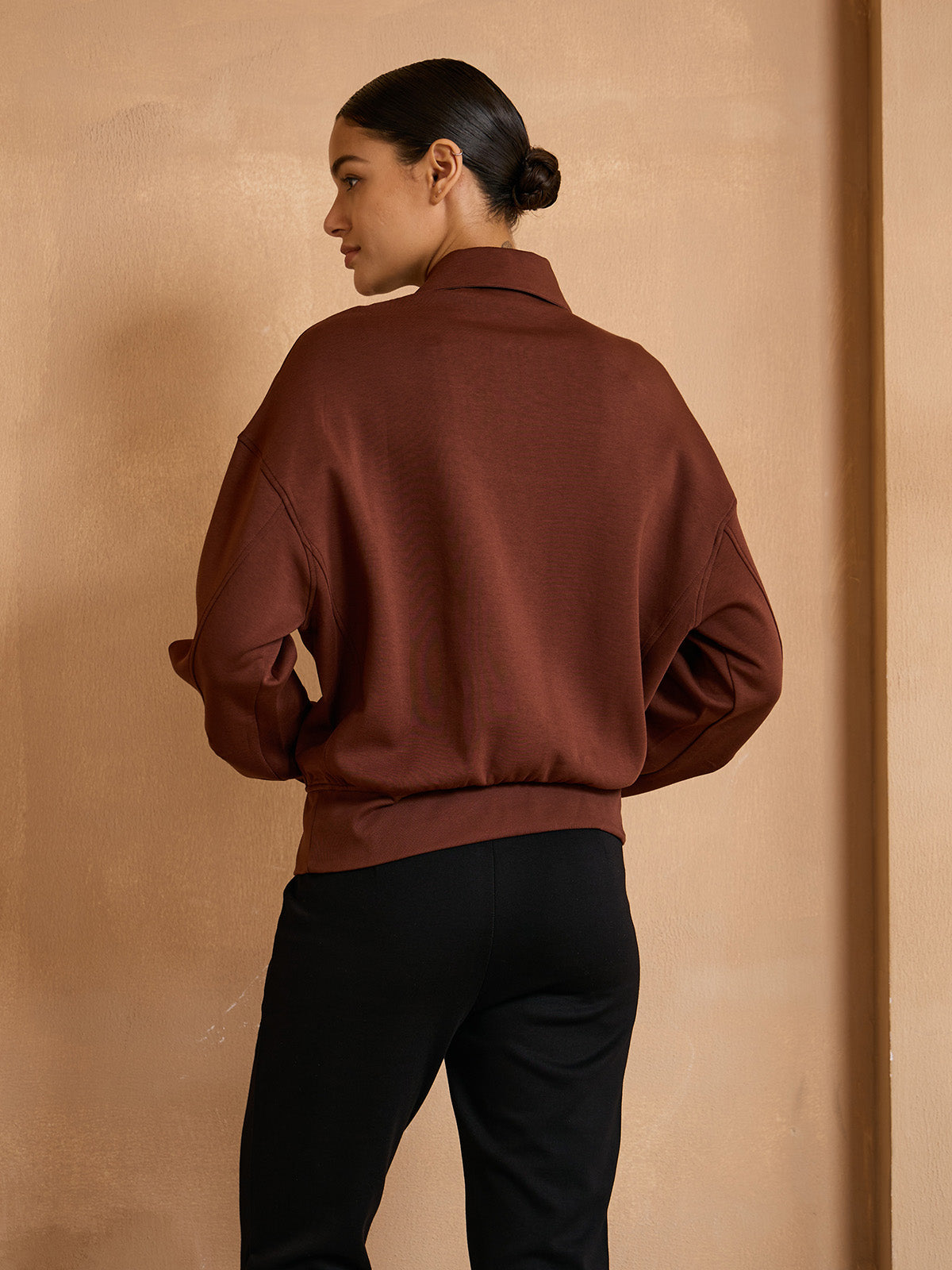 UltraSoft Wool bluza z kołnierzykiem i guzikami, długi rękaw