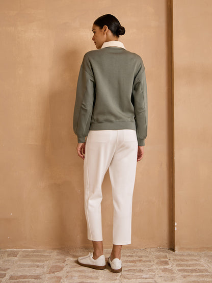 Felpa UltraSoft Wool a maniche lunghe con colletto e bottoni