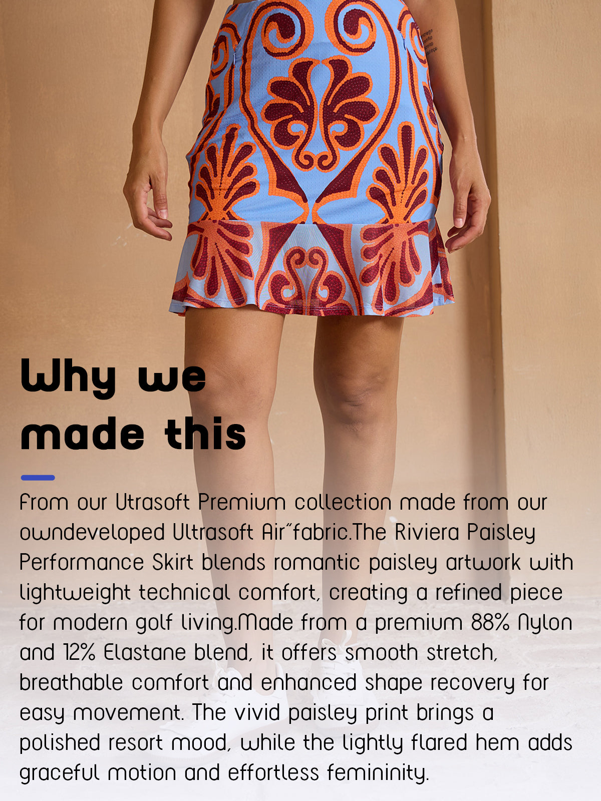 Ultrasoft Premium 19 Inch A-Line Ruffle Skort UPF50+