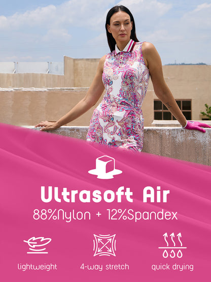 Ultrasoft Premium Sleeveless Ribbed Collar Polo UPF50+