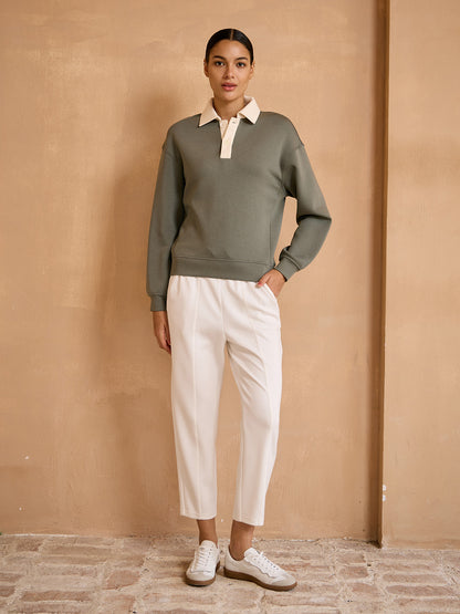 Felpa UltraSoft Wool a maniche lunghe con colletto e bottoni