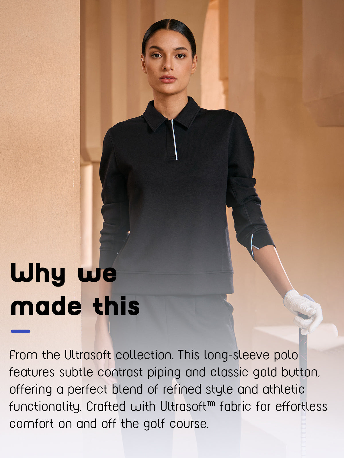 UltraSoft Long Sleeve Trimmed Collared Sweatshirt