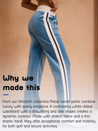 UltraSoft Velvet Stretch Drawstring Wide Leg Pants