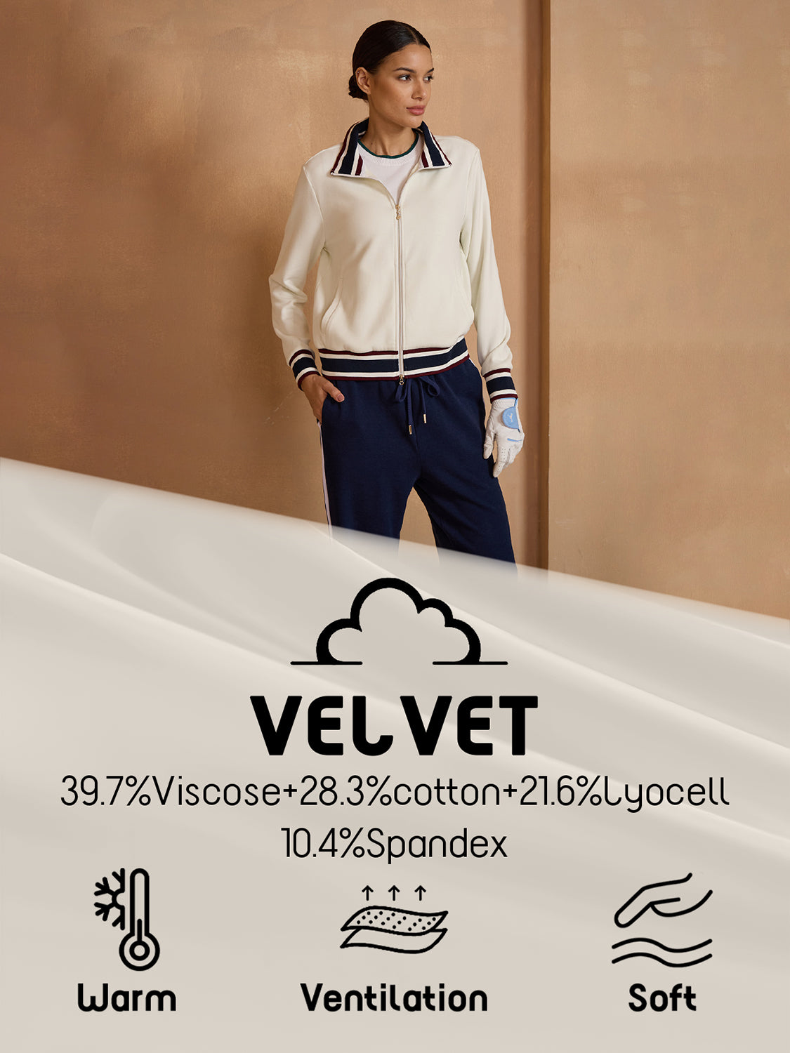 UltraSoft Velour Long Sleeve Full Zip Jacket