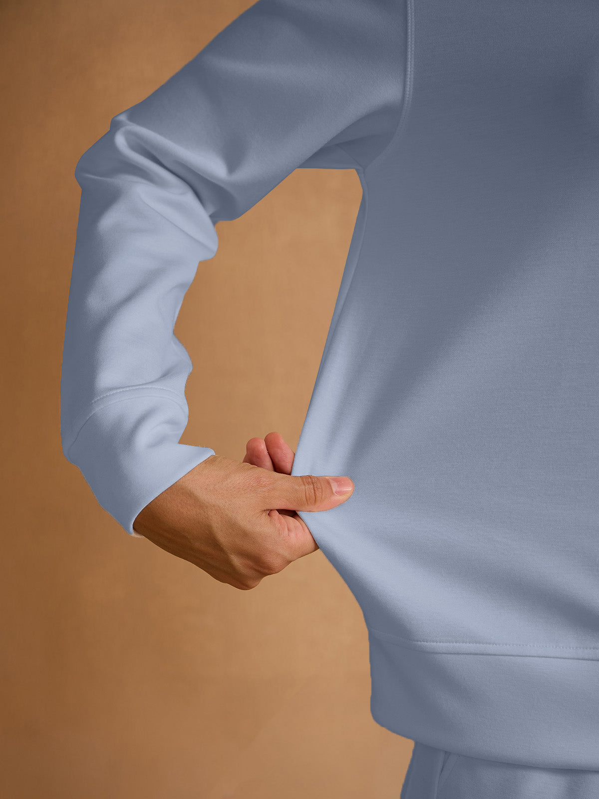 UltraSoft sweatshirt met lange mouwen, ruches en V-hals