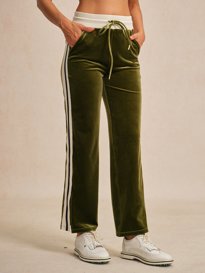 UltraSoft Velvet 40 Inch Stretch Drawstring Wide Leg Pants