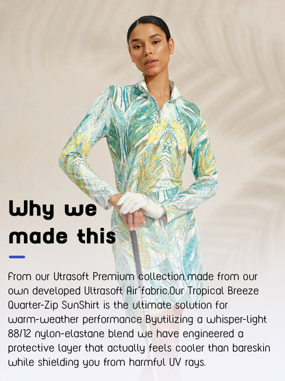 Ultrasoft Premium Long Sleeve Mock Neck Quarterzip UPF50+