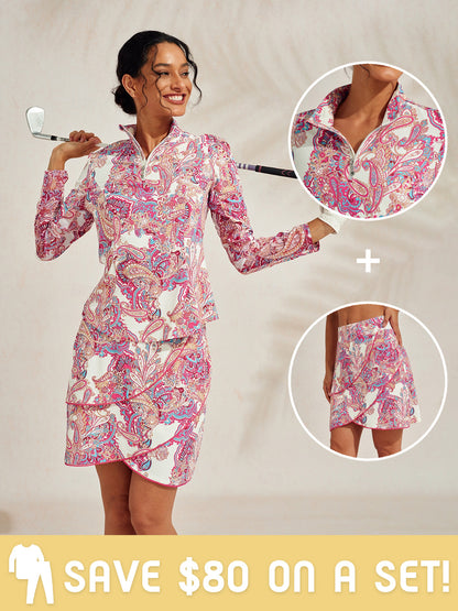 Premium de manga larga con cuello alto y cremallera hasta el pecho UPF50+