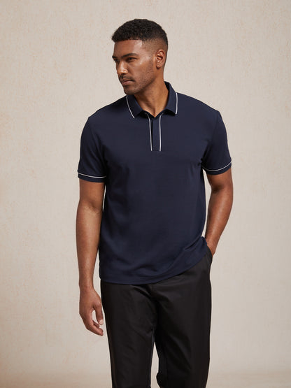 NaturalComfy Polo da Uomo con Rifiniture a Contrasto